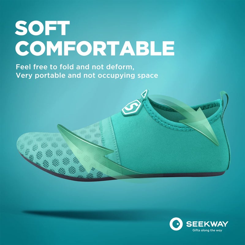 SEEKWAY Water Shoes Quick-Dry Aqua Socks Barefoot Slip-on for Beach Pool Swim River Yoga Lake Surf Women Men Black SK001 - Image 3
